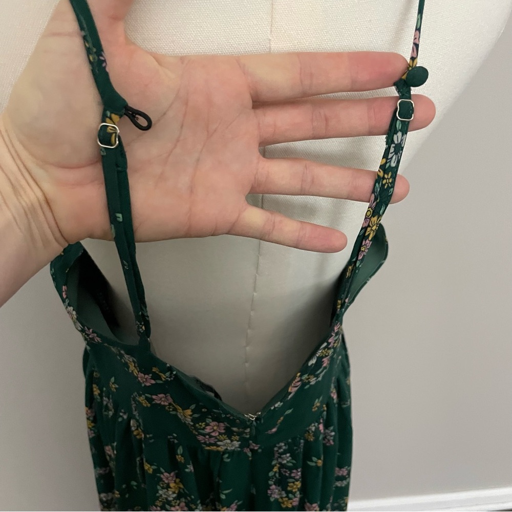 Laundry by Shelli Segal Dress Maxi Floral Surplice Racerback Lined Green Pink - Picture 10 of 14